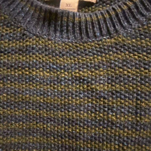 Men’s JoS A Bank 1905 sweater, blue green striped, size XL - Picture 3 of 3